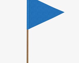 Decorative Small Pennant On Flagpole 3D model
