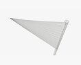 Decorative Small Pennant On Flagpole 3d model
