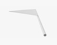 Decorative Small Pennant On Flagpole 3d model