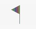 Decorative Small Pennant On Flagpole 3D 모델 