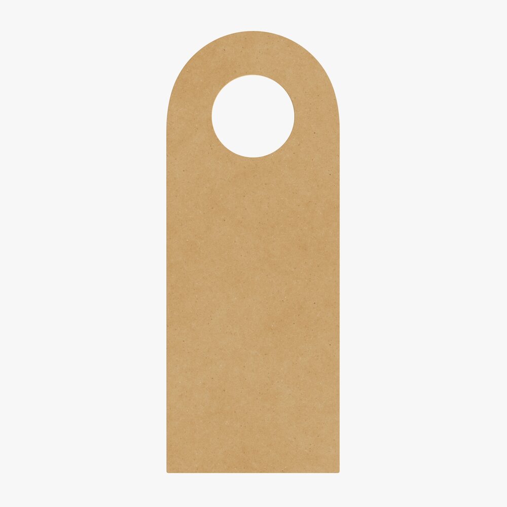 Door Handle Cardboard Hanger Mockup 03 3D 모델 
