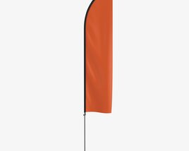Feather Type Flag With Weight 3D модель