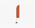 Feather Type Flag With Weight 3d model