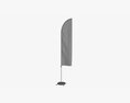 Feather Type Flag With Weight 3D 모델 