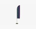 Feather Type Flag With Weight Modello 3D