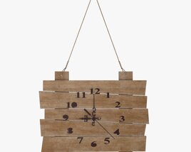 Wooden Wall Clock Modern 3D-Modell