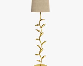 Floor Lamp Decorated With Leaves 3D model