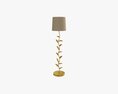 Floor Lamp Decorated With Leaves 3d model