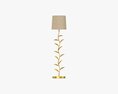 Floor Lamp Decorated With Leaves 3D модель