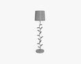 Floor Lamp Decorated With Leaves 3D 모델 