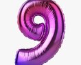 Foil Balloon Number 9 Nine 3Dモデル