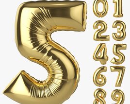 Foil Balloon Numbers 02 Modello 3D