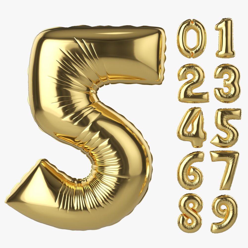 Foil Balloon Numbers 02 Modelo 3D