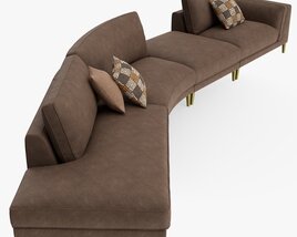 Four Section Sofa With Cushions 3D模型
