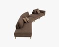 Four Section Sofa With Cushions 3D-Modell