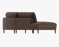 Four Section Sofa With Cushions Modello 3D