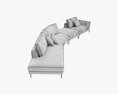 Four Section Sofa With Cushions 3d model