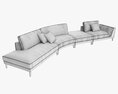Four Section Sofa With Cushions 3D модель