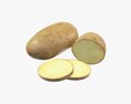 Potato Whole Half And Slices 3D-Modell