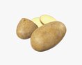 Potato Whole Half And Slices 3D-Modell