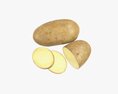 Potato Whole Half And Slices Modelo 3d