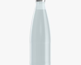 Glass Water Bottle Mockup 02 3D 모델 