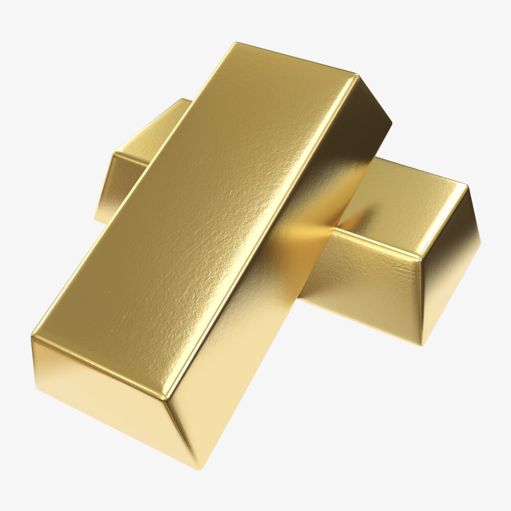 Gold Ingots 02 3D-Modell