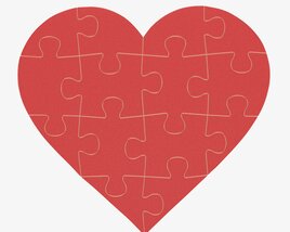 Jigsaw Puzzle Heart 02 Modèle 3D