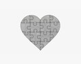 Jigsaw Puzzle Heart 02 3Dモデル
