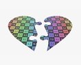 Jigsaw Puzzle Heart Halves 3Dモデル