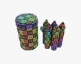 Large Crayons In Metal Tube Box Modèle 3d