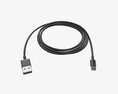 Lightning To USB Cable Black 3Dモデル