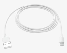 Lightning To USB Cable White 3Dモデル