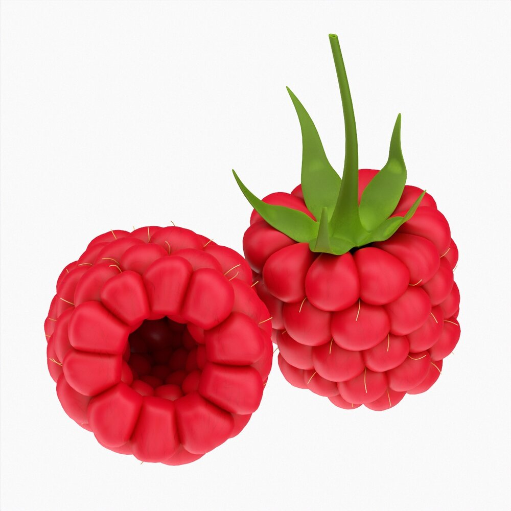 Raspberries Ripe Modello 3D