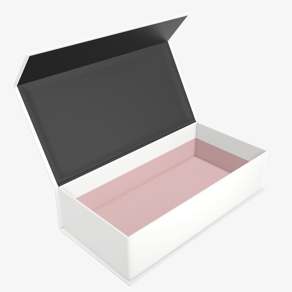 Magnetic Paper Gift Box 01 Open 3D 모델 