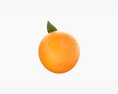 Orange With Leaf Modelo 3d