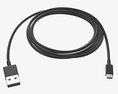 Micro-USB To USB Cable Black 3D模型
