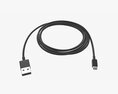 Micro-USB To USB Cable Black 3d model