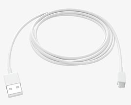 Micro-USB To USB Cable White 3Dモデル