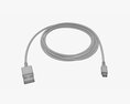 Micro-USB To USB Cable White 3D模型