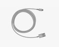 Micro-USB To USB Cable White 3d model