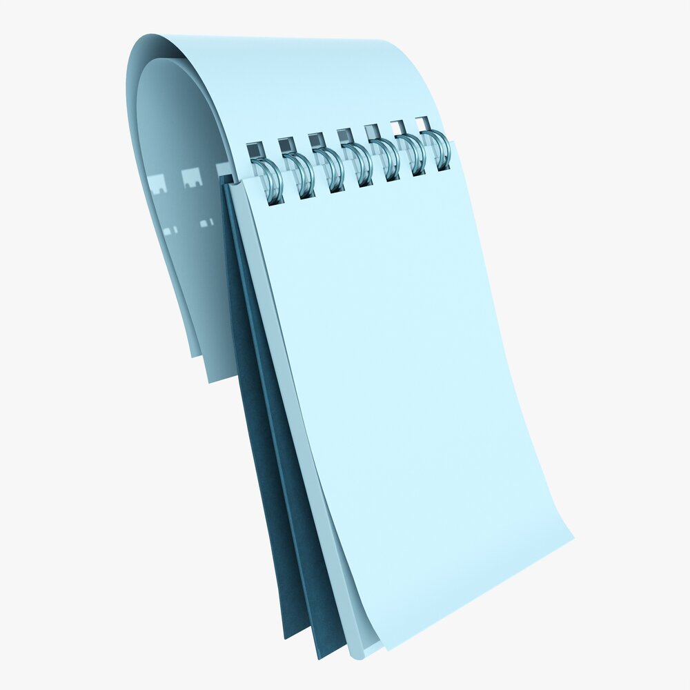 Notebook With Spiral 01 Flipped V2 3D модель