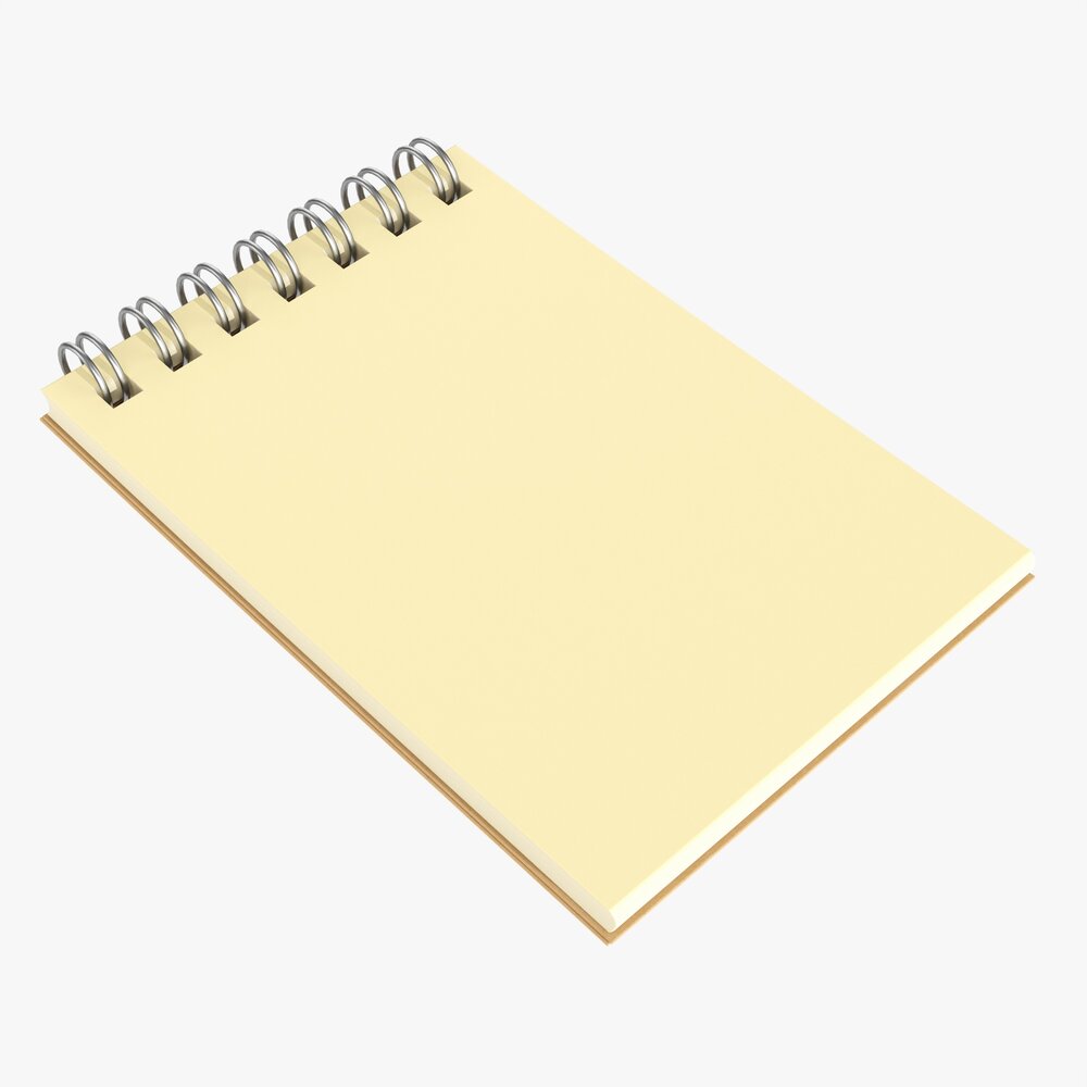 Notebook With Spiral 02 Flipped 3D модель