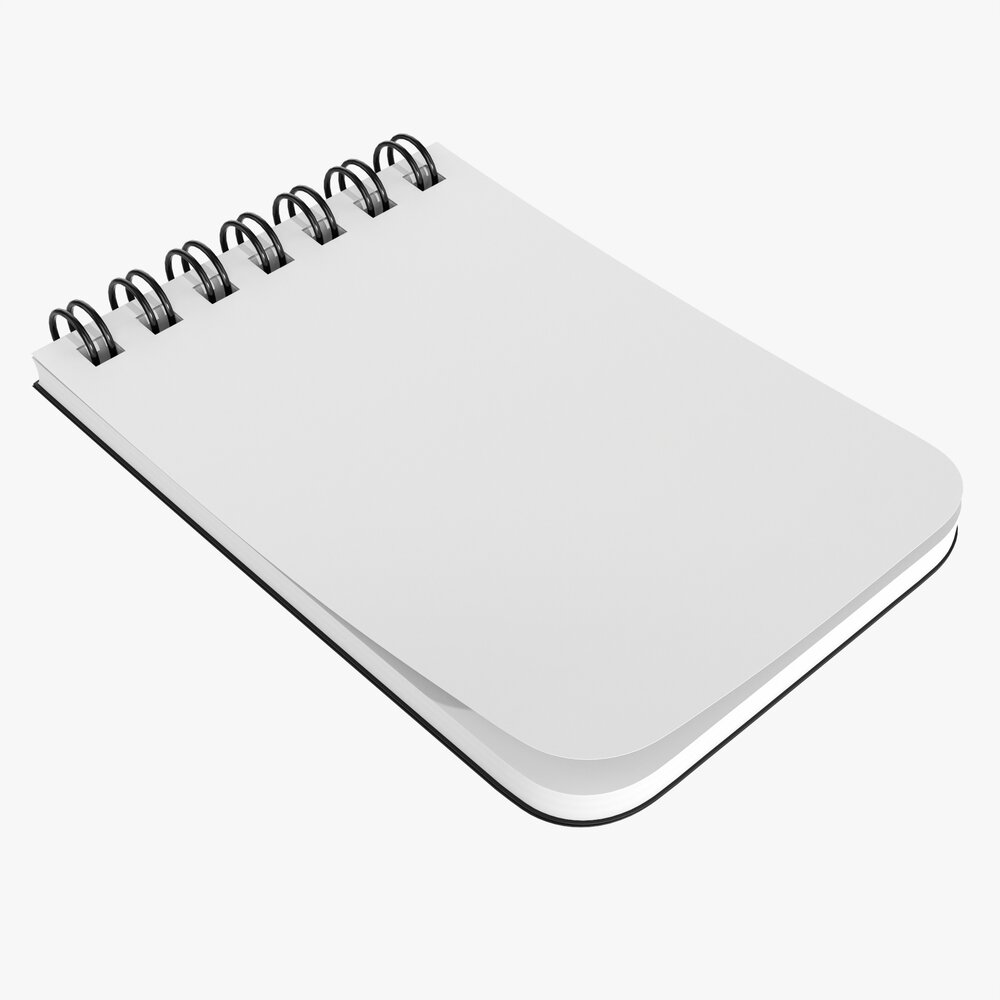 Notebook With Spiral 04 Flipped 3D модель