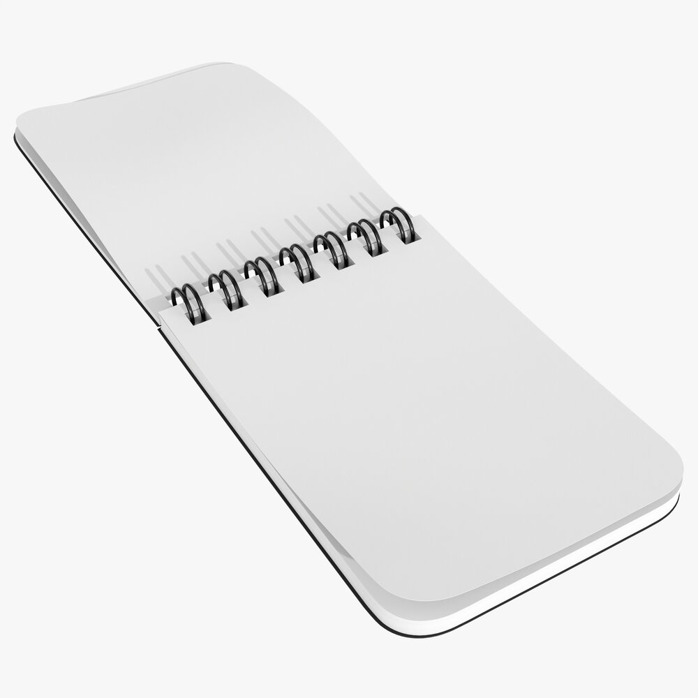Notebook With Spiral 04 Opened 3D model