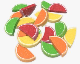 Color Fruit Jelly Candies 3D model