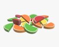 Color Fruit Jelly Candies 3D 모델 