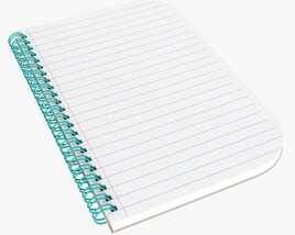 Notebook With Spiral 05 Flipped 3D model