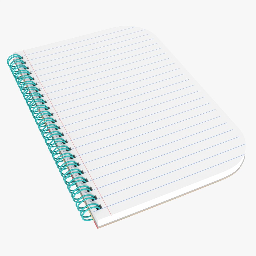 Notebook With Spiral 05 Flipped 3D модель
