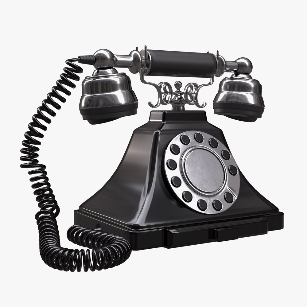 Vintage Old Classic Rotary Phone 3D model